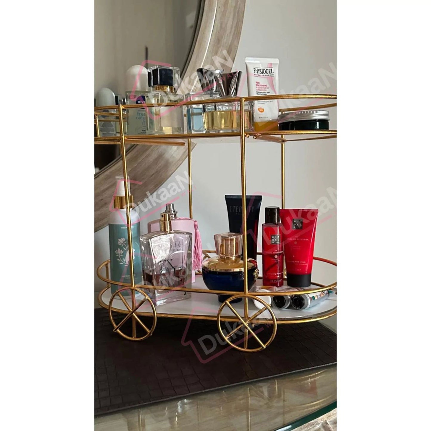 2tier trolly shape cake stand,Cosmatic Rack - Dukaanwali -