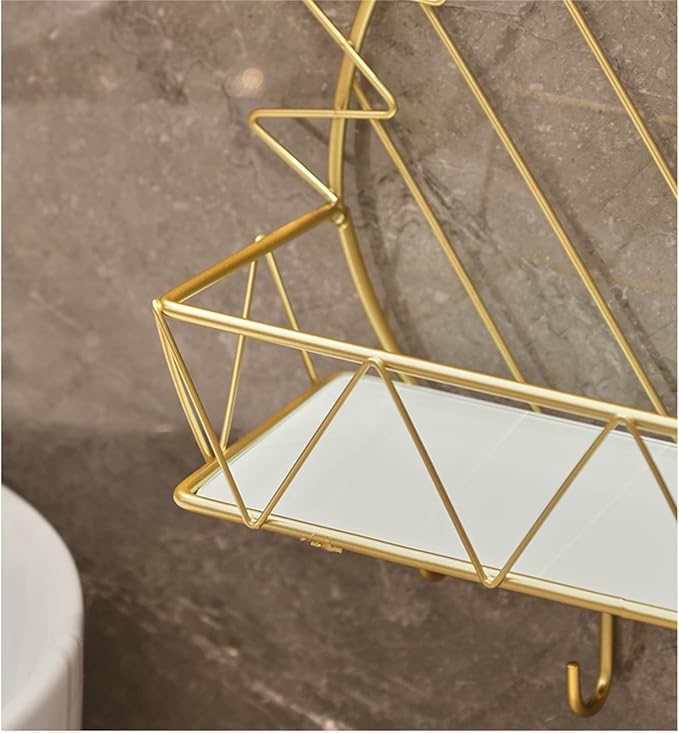 Bathroom Shelf Bathroom Shelf Wall Mounted Metal Towel Rack - Dukaanwali