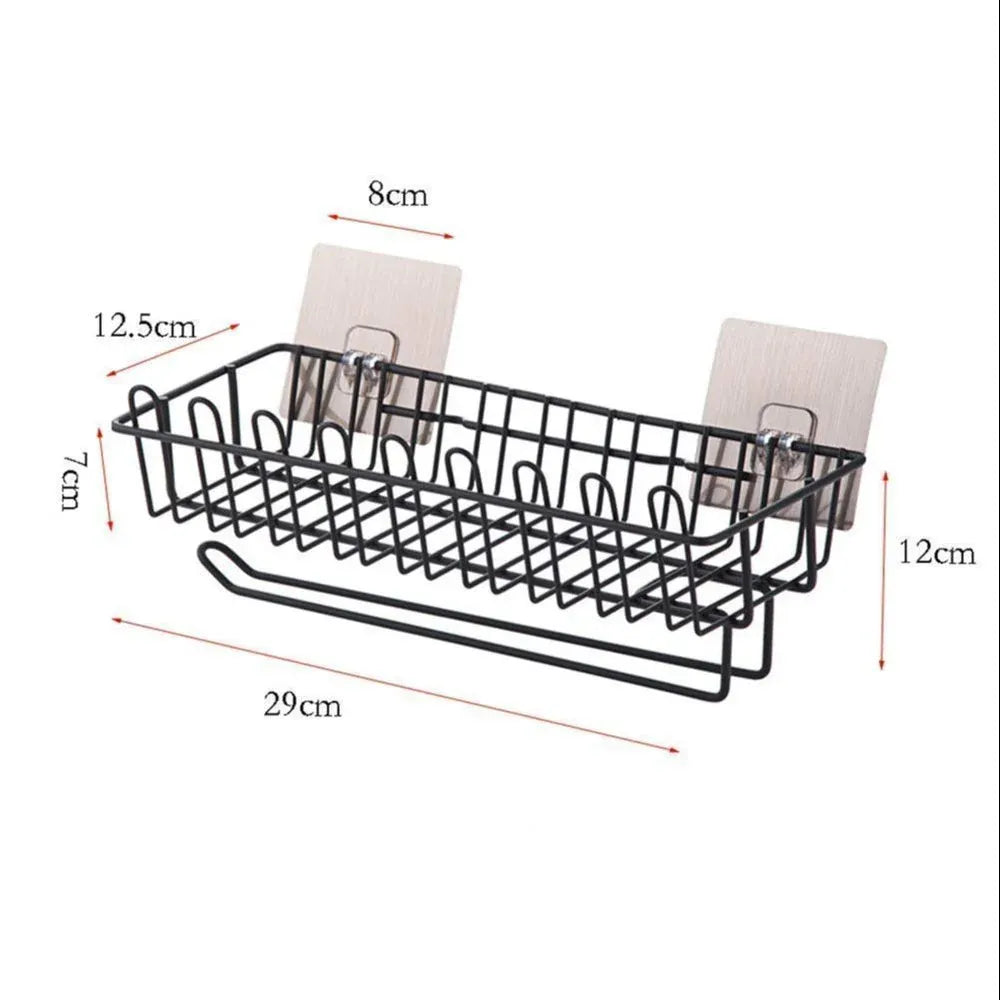 No-drill adhesive metal holder for bathroom