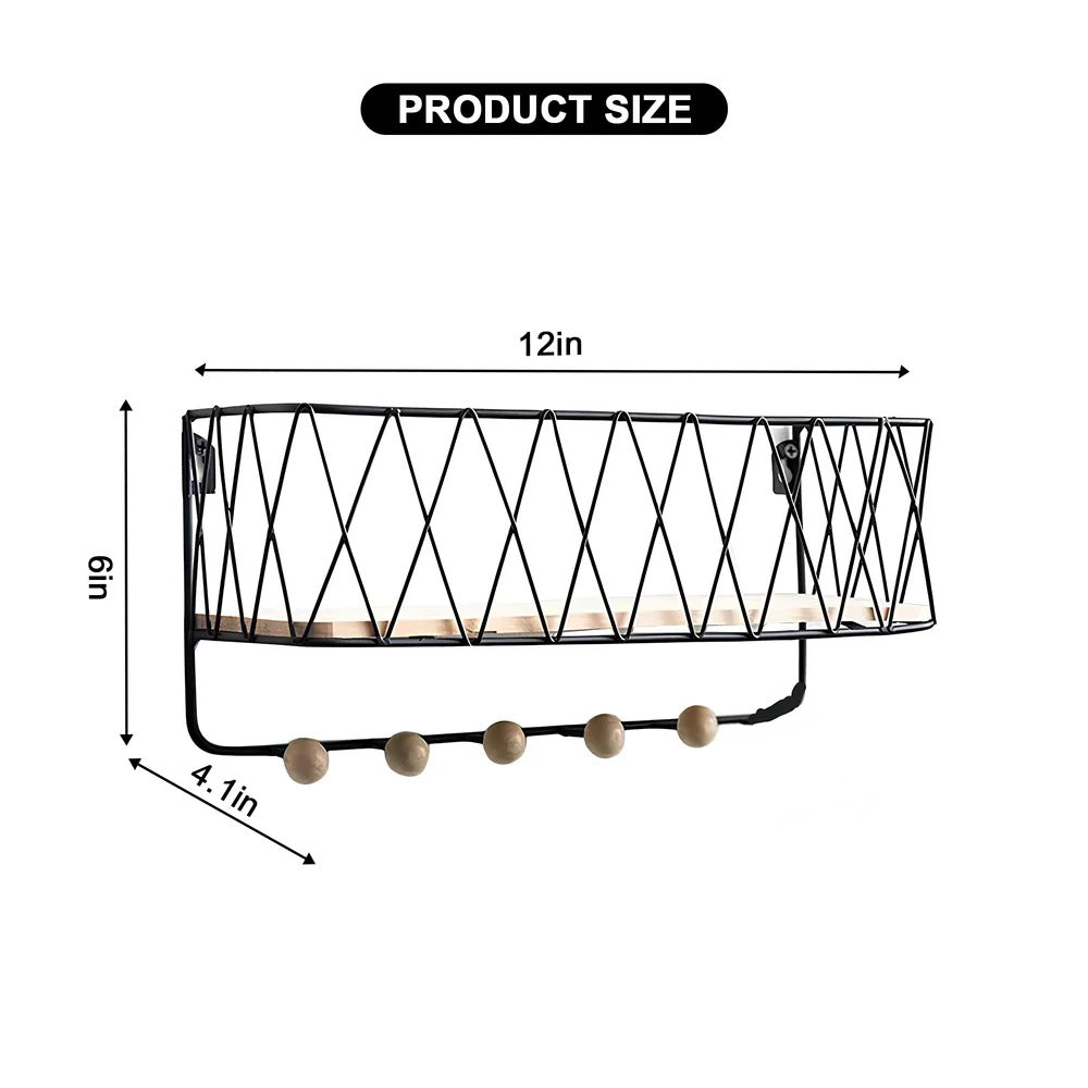 Shelf installed above a bed in a bedroom