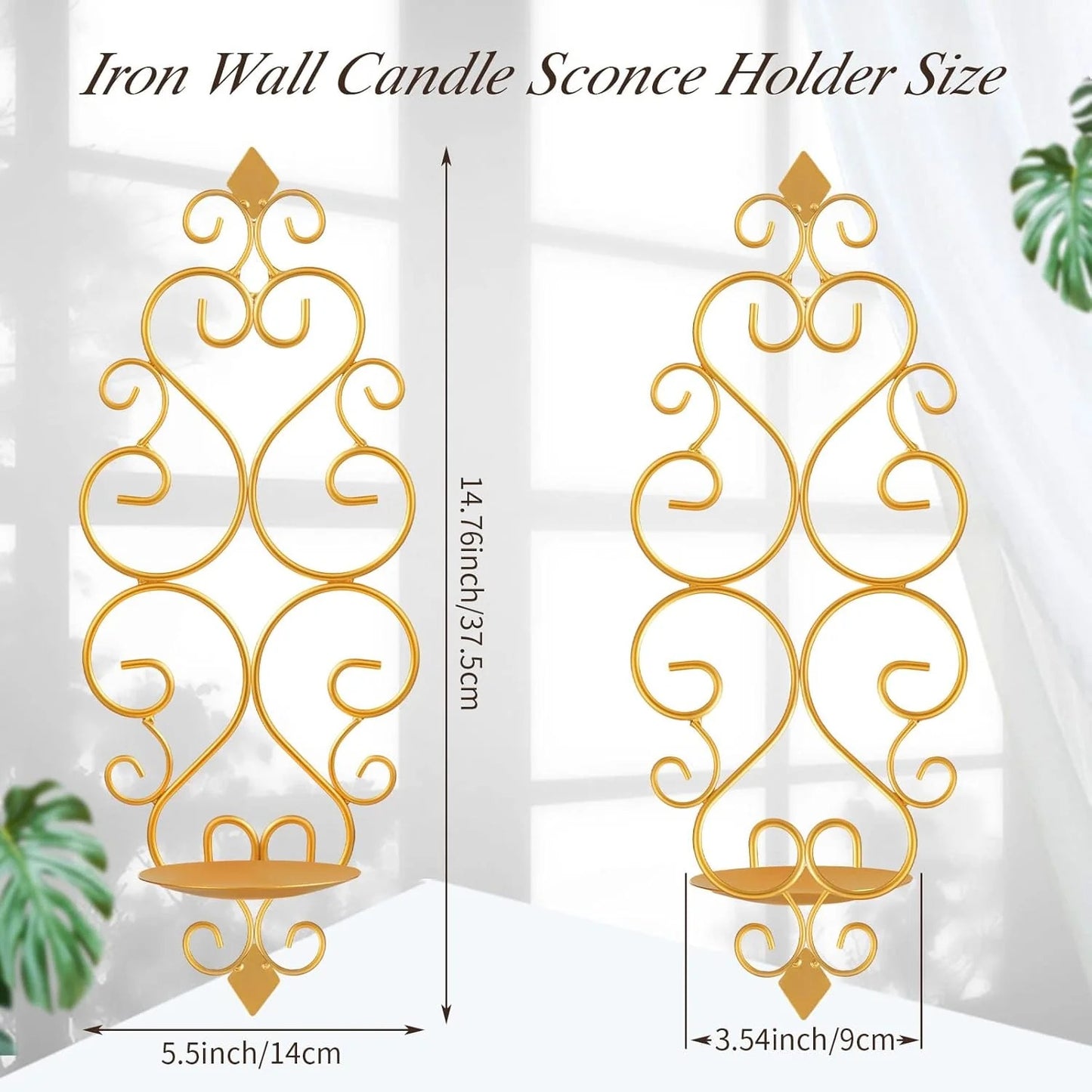 Gold Wall-Mounted Candle Holder