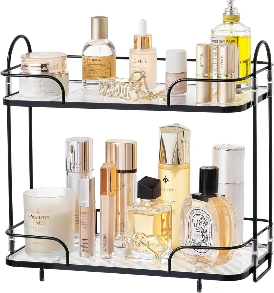 Cosmetics Storage Rack β Makeup Organizer with Metal Frame