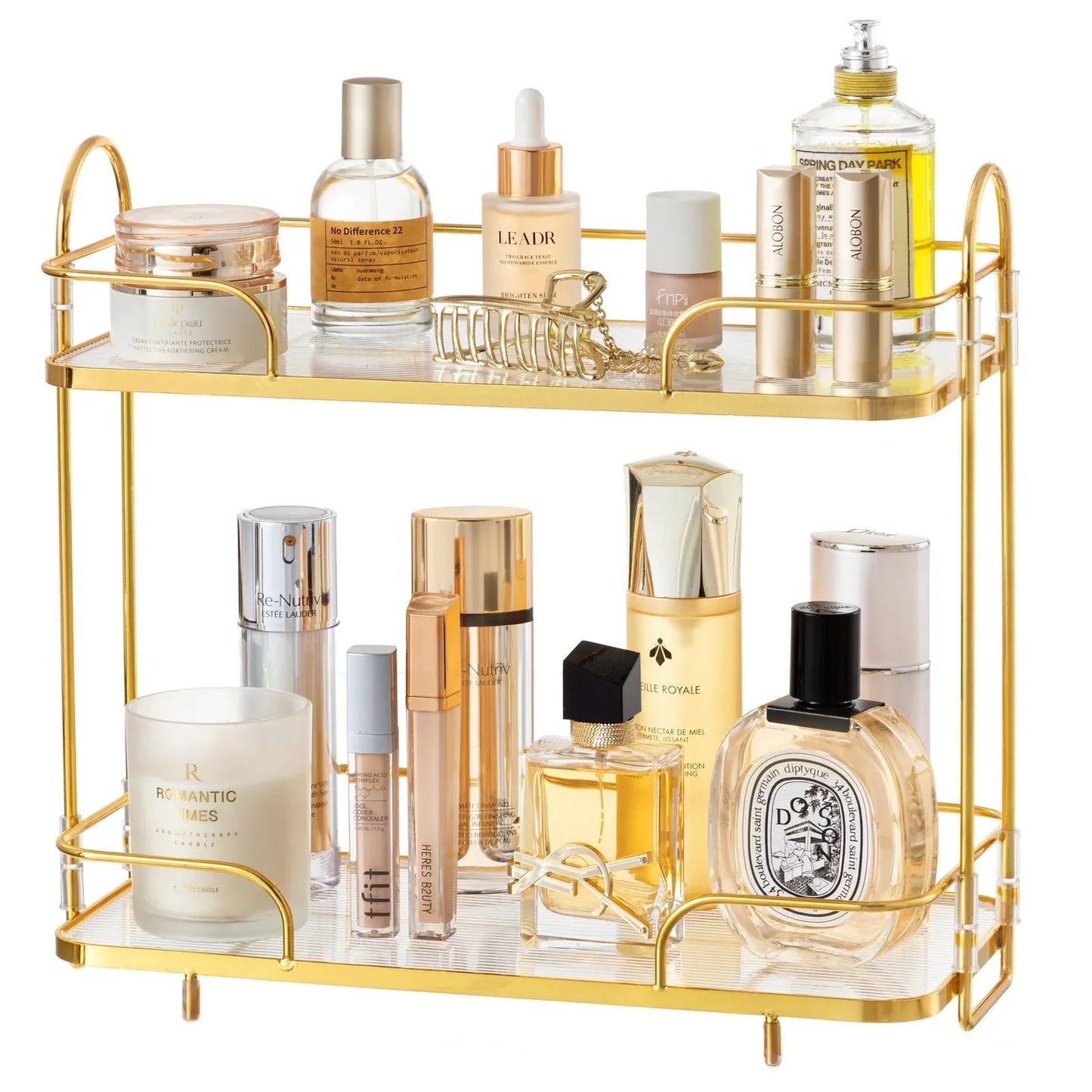 Cosmetics Storage Rack β Makeup Organizer with Metal Frame
