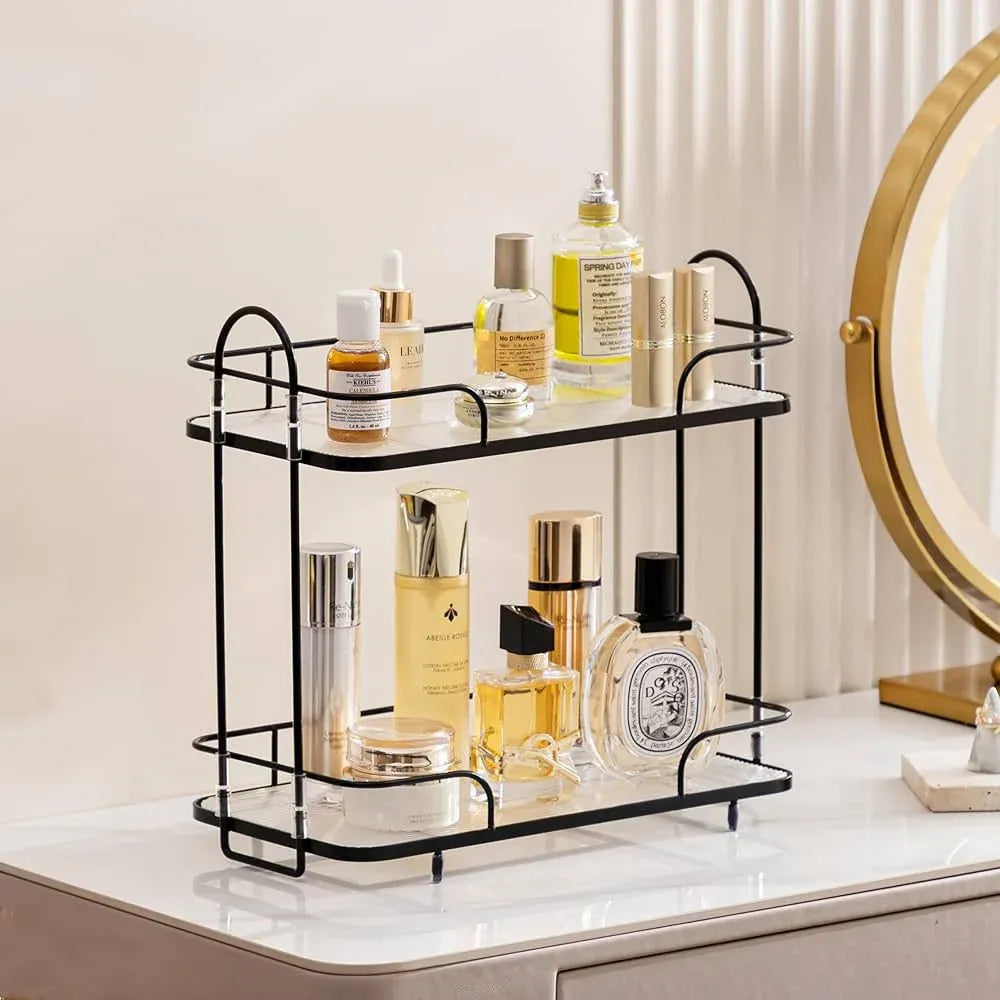 Cosmetics Storage Rack β Makeup Organizer with Metal Frame