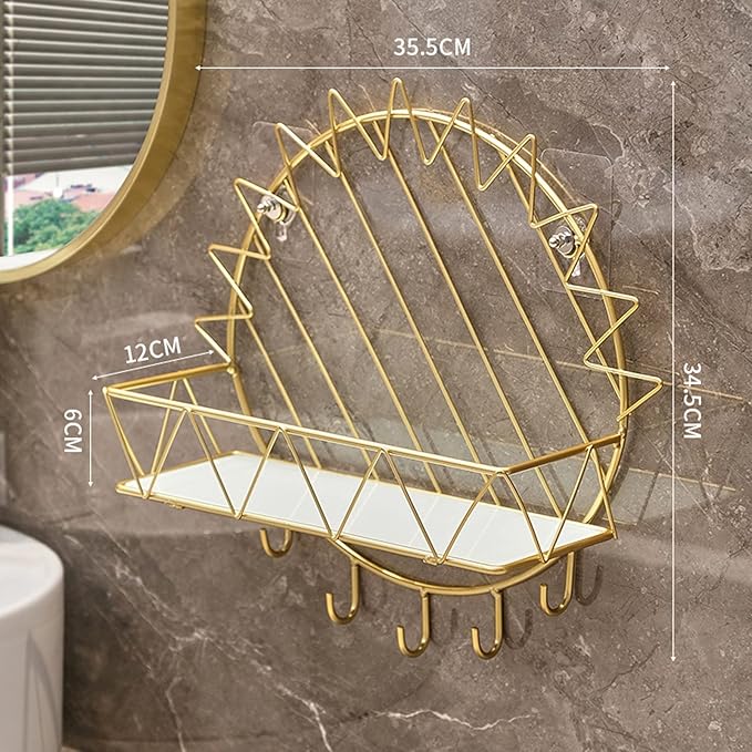 Bathroom Shelf Bathroom Shelf Wall Mounted Metal Towel Rack - Dukaanwali