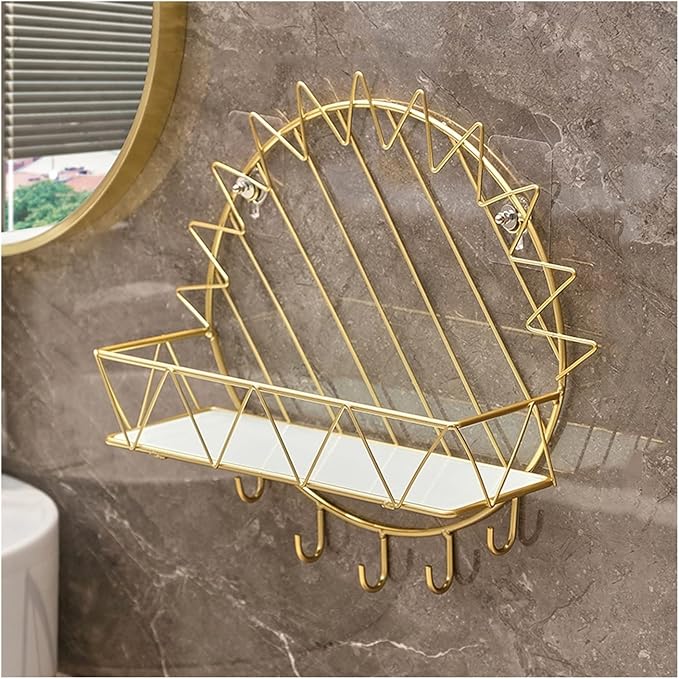 Bathroom Shelf Bathroom Shelf Wall Mounted Metal Towel Rack - Dukaanwali