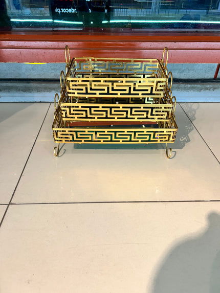 Majestic Gold Serving Platters - Dukaanwali