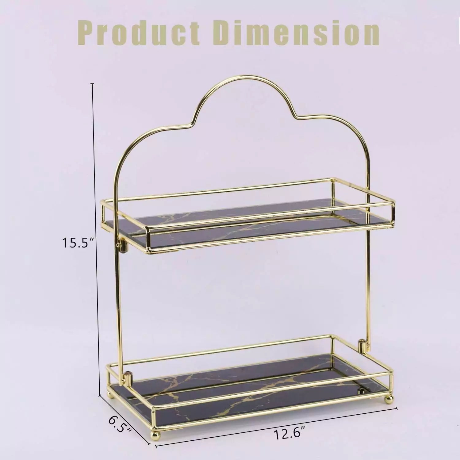 Makeup Organizer Shelf, 2 Tier Cosmetic Storage Basket with Removable acrylic Glass Tray🌸 - Dukaanwali  - 