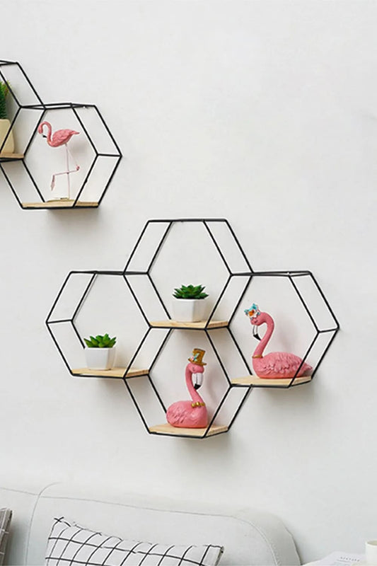 Hexagon Shaped Floating Shelves