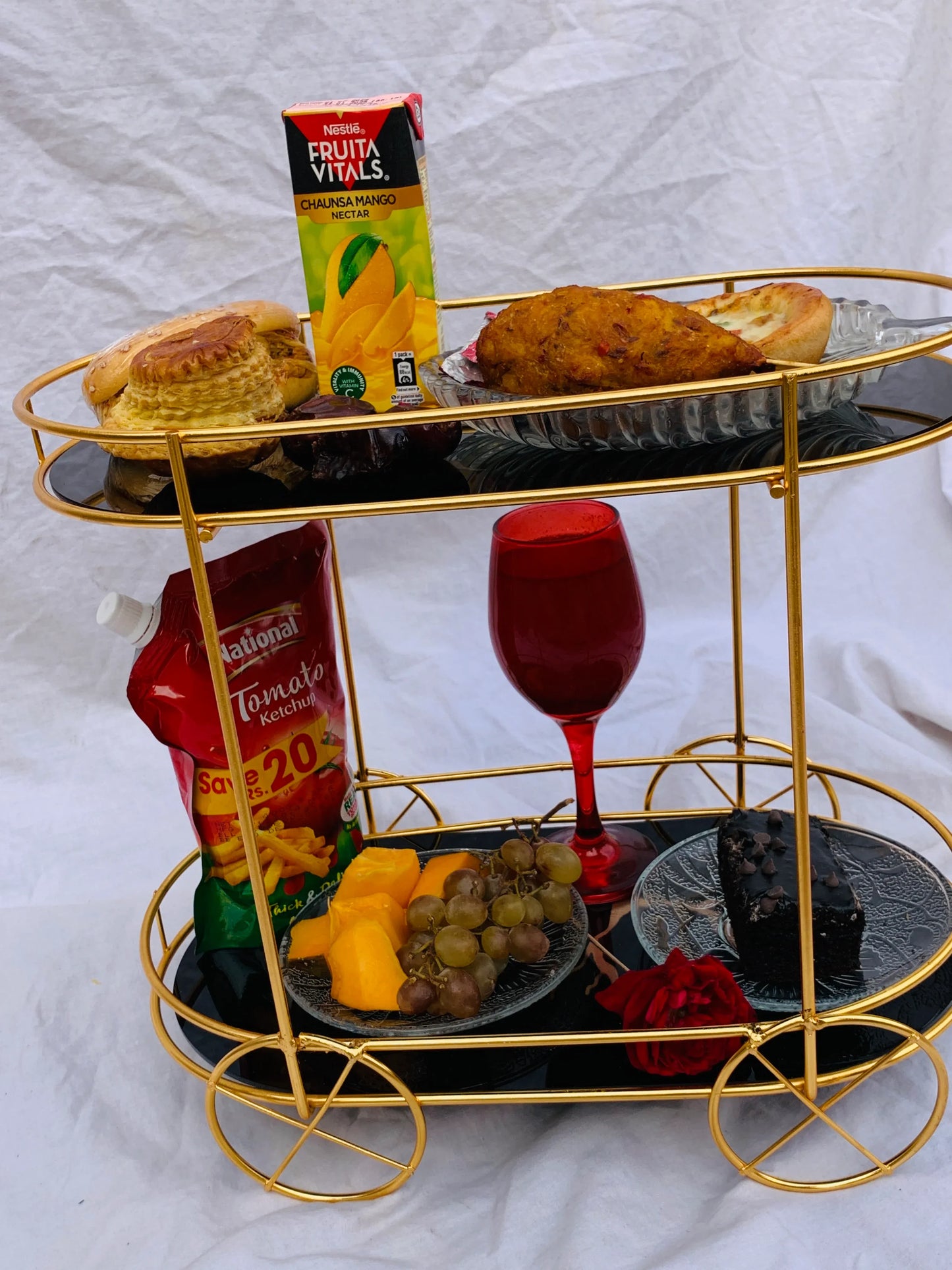 2-Tier Trolley Rack - For Makeup & Serving Snacks