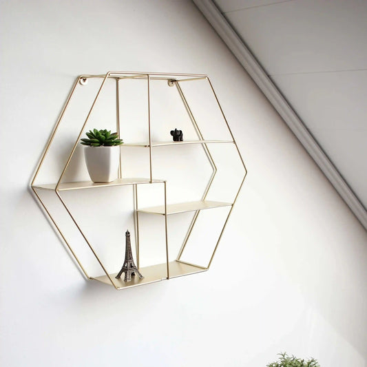 Modern Hexagon Wall Shelf