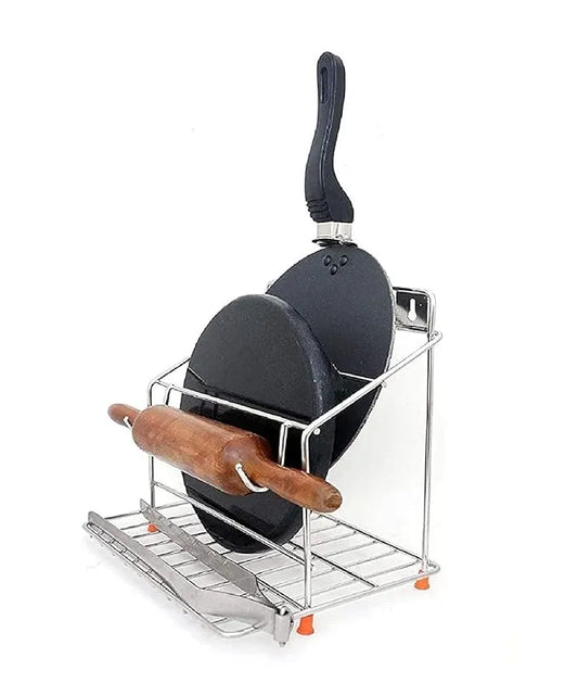 Tawa & Rolling Pin Holder Rack – Kitchen Storage Organizer