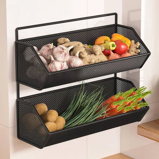 Double Layer Storage Basket | Kitchen & Home Organizer