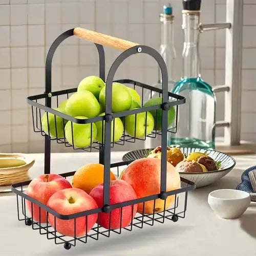 2-Tier & 3-Tier Metal Fruit and Vegetable Storage Basket