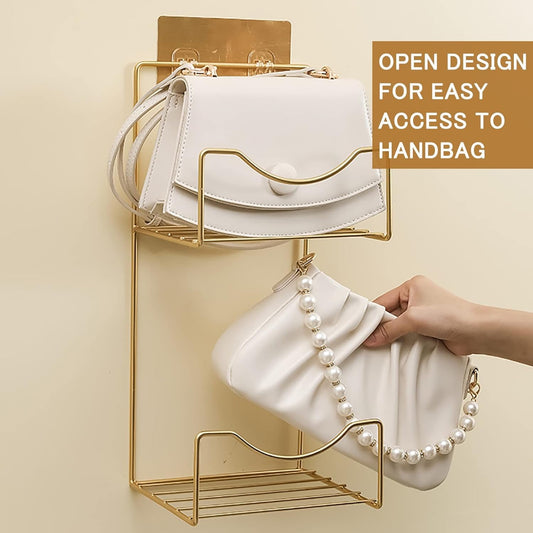 Organizer holding multiple purses and clutches