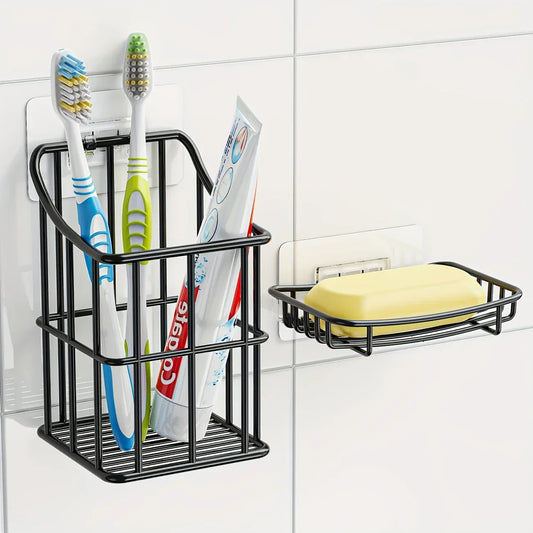 Pack of 2 stainless steel holders for bathroom wall
